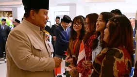 Prabowo Subianto tiba di hotel tempatnya bermalam selama kunjungan kerja di New Delhi, India