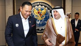 Menteri Koordinator Bidang Infrastruktur dan Pembangunan Kewilayahan Agus Harimurti Yudhoyono (AHY) menerima kunjungan Duta Besar Qatar untuk Indonesia, H.E. Dr. Sultan bin Mubarak Saad Al-Dosari, di Jakarta, Senin, 21 September 2026. Pertemuan terse