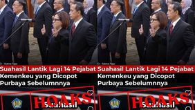 Kementerian Keuangan (Kemenkeu) membantah informasi yang menyebut Menteri Keuangan Suahasil Nazara kembali melantik 14 pejabat yang sebelumnya dicopot oleh Menteri Keuangan Purbaya Yudhi Sadewa. Kemenkeu menegaskan bahwa kabar tersebut merupakan hoak