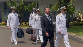 Prabowo Subianto menerima perwakilan Angkatan Laut Italia di Istana Kepresidenan, Jakarta, Kamis, 24 September 2026 siang.