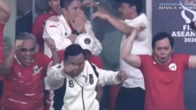 Ekspresi Presiden Prabowo Subianto ketika Timnas Indonesia mengalahkan Thailand dalam final FIFA ASEAN Cup 2026 menjadi sorotan publik