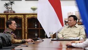 Prabowo Subianto menerima Menteri Kebudayaan Fadli Zon di Istana Merdeka, Jakarta