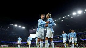 Manchester City meraih kemenangan besar dengan menundukkan AEK Athena 5-1 dalam pertandingan Liga Champions di Etihad Stadium, Manchester pada Rabu, 21 Oktober 2026, pukul 02.00 WIB.
