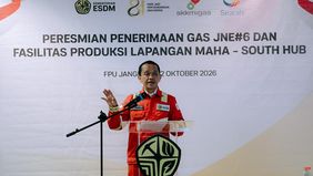 Menteri Koordinator Bidang Hilirisasi dan Transisi Energi (Menko Hiltrans) sekaligus Menteri Energi dan Sumber Daya Mineral (ESDM) Bahlil Lahadalia meresmikan penerimaan gas Jangkrik North East #6 (JNE#6) dan fasilitas produksi Lapangan Maha-South Hu