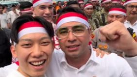 Utusan khusus presiden Raffi Ahmad turut hadir dalam acara deklarasi Sumpah Pemuda yang digelar di kawasan Bundaran HI pada 29 Oktober 2026.