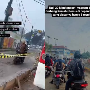 Kemacetan Parah di Depan Puspem Tangsel: Pengendara Nekat Terobos Jalan Basah
