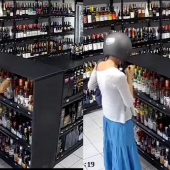 Bule Cantik Terciduk CCTV Curi Minuman Wine di Seminyak, Bali