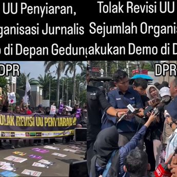 Tolak Revisi UU Penyiaran, Jurnalis dan Massa Demo DPR