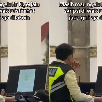 Viral Seorang Satpam Kepergok Ngerjain Skripsi di Pos Jaga