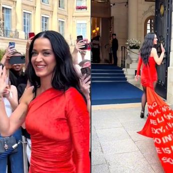 Katy Perry Tampil Memukau dengan Gaun Panjang Lebih dari 90 Meter, Tak Ada Berani Injak