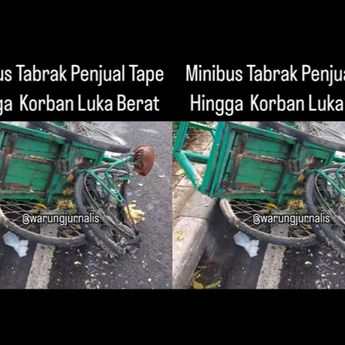 Naas! Minibus Ringsek Tabrak Penjual Tape Keliling Paruh Baya di Duren Sawit