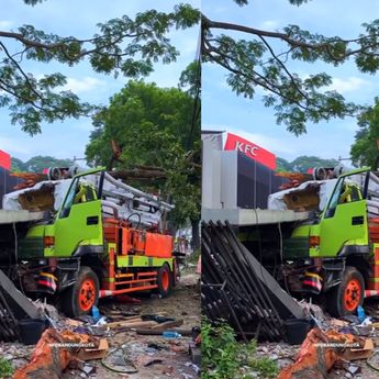 Rem Blong, Truk Kontainer Hantam Pos Satpam 1 Orang Tewas Mengenaskan di Bandung