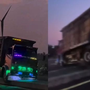 Tabrak Pembatas Jalan, Video Truk Ugal-ugalan di Jalan Lintas Selatan Bantul Viral