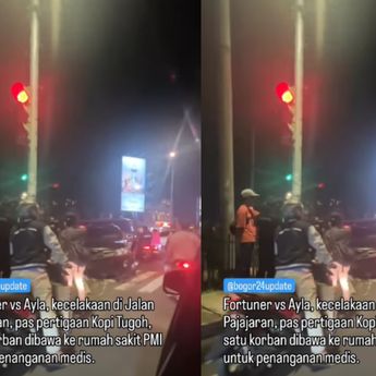 Remuk! Fortuner dan Ayla Adu Banteng di Bogor, Korban Dilarikan ke Rumah Sakit