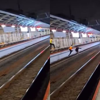 Viral Aksi Kejar-kejaran Antara Seorang Pria dan Dua Satpam di Stasiun Tebet: The Real Subway Surf