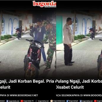 Ngeri Banget! Pria di Bogor Dibegal Pakai Celurit sampai Bersimbah Darah