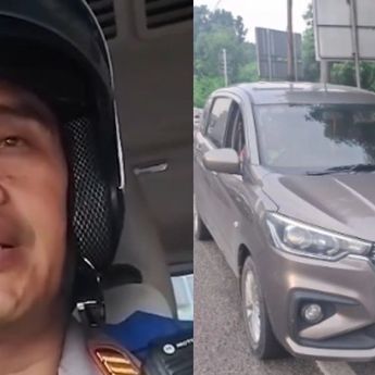 Momen Aiptu Hery Tolong Wanita Bawa Ertiga yang Takut Nyetir Ketinggian di Jalan Layang S Parman