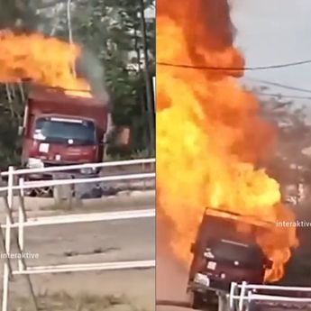 Ngeri! Truk Angkut Ratusan Gas Meledak dan Terbakar di Palembang, Dua Mobil Ikut Tersambar Api