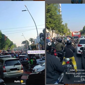 Jalan Ditutup Demi Upacara Praspa TNI dan Polri, Begini Macetnya Jalan Harmoni-Monas