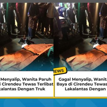 Ngeri Banget! Gagal Menyalip, Wanita Paruh Baya Terlindas Truk