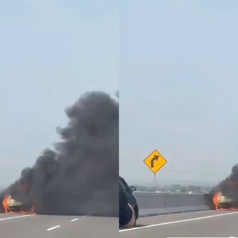 Mobil Terbakar dan Kecelakaan Beruntun di Tol MBZ Berhasil Dievakuasi