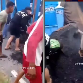 Ngeri! Driver Ojol Ketumpahan Aspal Panas, Usai Truk Terbalik di Jalan Raya