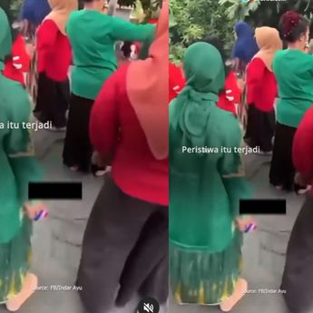 Geger Emak-emak Berhijab Asik Nenggak Miras di Pesta Pernikahan