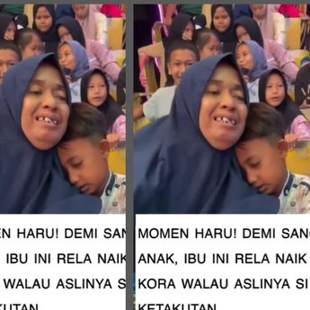 Demi Anak Bisa Naik Kora-kora, Ibu Ini Lawan Rasa Takut Sambil Menangis