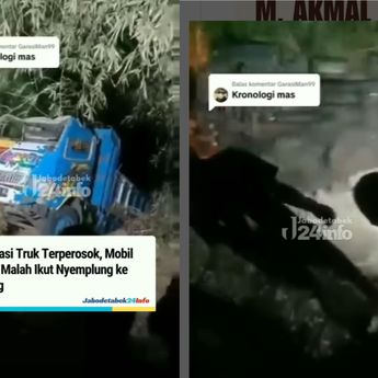 Detik-detik Mobil Derek Ikut Terjun Gak Kuat Narik Truk yang Terperosok ke Jurang