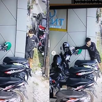 Geger Wajah Remaja Tanggung Ajak Pacar Nyolong Helm