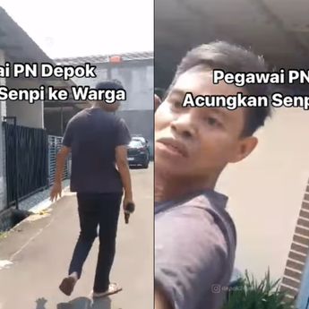 Tampang Brutal Oknum Pegawai PN Depok yang Acungkan Pistol ke Warga, Diduga Gegara Hal Ini