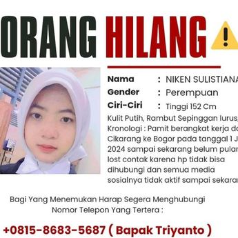 Seorang Wanita di Cikarang Dinyatakan Hilang oleh Keluarga