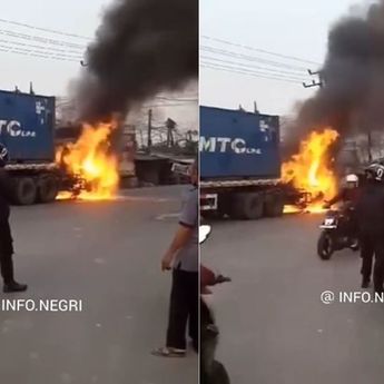 Truk Kontainer Tabrak Pengendara Motor di Serang, Satu Orang Tewas