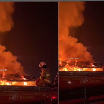 Kebakaran Mengerikan Terjadi di Bandung, Api Berkobar 2 Jam