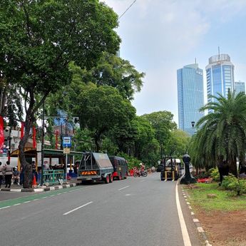 Jalan Imam Bonjol Ditutup Antisipasi Demo di Gedung KPU