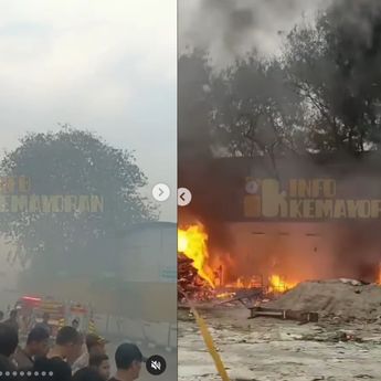 Kepulan Asap Tebal Muncul dari Belakang Markas Damri Kemayoran