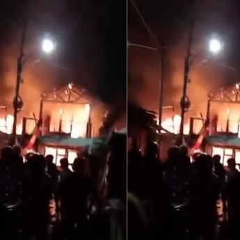 Tawuran Berujung Petaka, Rumah Warga Ludes Terbakar