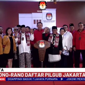 Ahok Dampingi Pramono Anung-Rano Karno ke KPU Jakarta