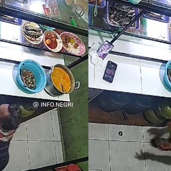 Viral! Aksi Pelaku Pencurian HP di Warung Makan Terekam CCTV