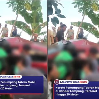 Detik-detik Brio Merah Dihantam Kereta Ternyata Milik Selebgram Lampung