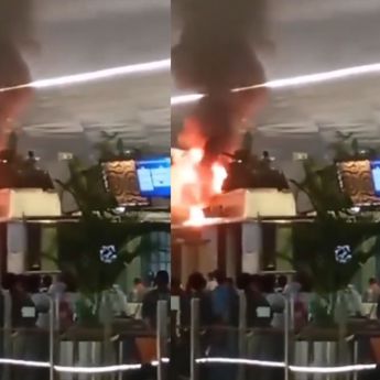 Resto di Bandara Soekarno Hatta Terbakar Jadi Tontonan