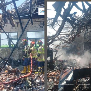 Gedung Pesantren di Indramayu Dilalap si Jago Merah, Tersisa Puing-puing