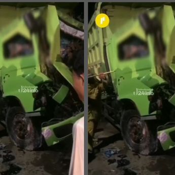 Ngeri! Truk Ringsek Parah Gara-gara Mundur, Sopir Kejepit