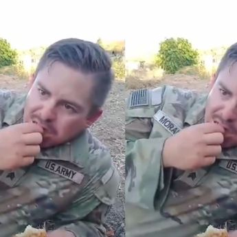 Video Tentara AS Asik Makan Gorengan Plus Cabe Rawit