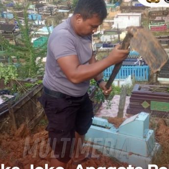 Sosok Joko Hadi Aprianto, Polisi yang Merangkap Sebagai Tukang Gali Kubur