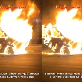 Kebakaran Mengerikan Menimpa Angkot, Hangus Terbakar Tak Tersisa