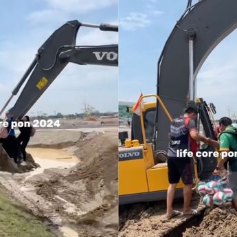 Viral Akses Buruk Menuju Venue PON Aceh-Sumut, Atlet Diangkut Pake Excavator