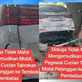 Pegawai Cucian Tega Bikin Mobil Pelanggan Hancur Nyaris Nyemplung Sungai