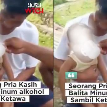 Biadab! Pria Cekoki Balita Minum Arak di Tongkrongan Sambil Tertawa