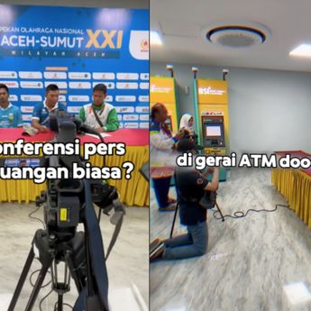 Agak Laen! Viral Konferensi Pers PON  di Gerai ATM